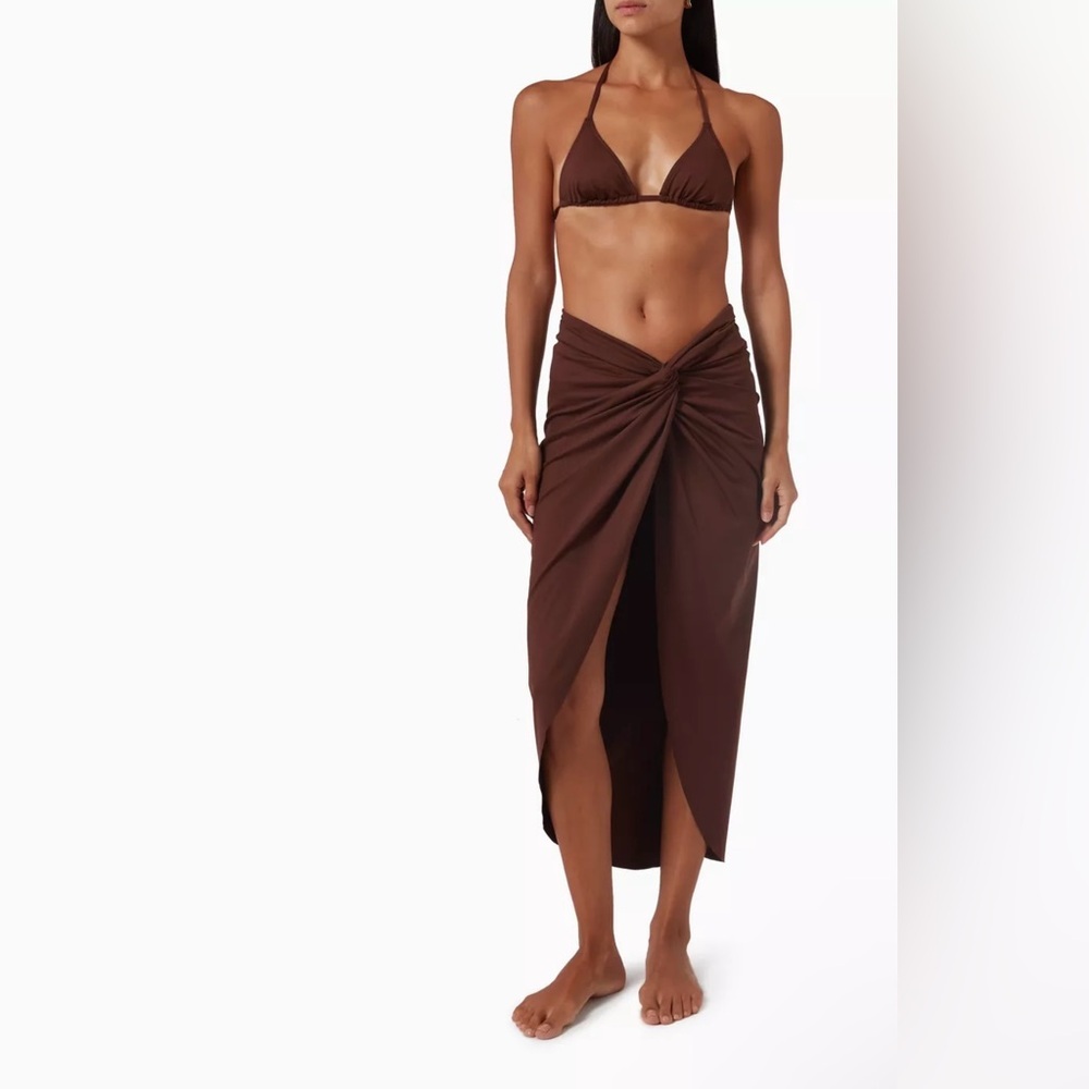 Skims Brown Surong Midi Skirt